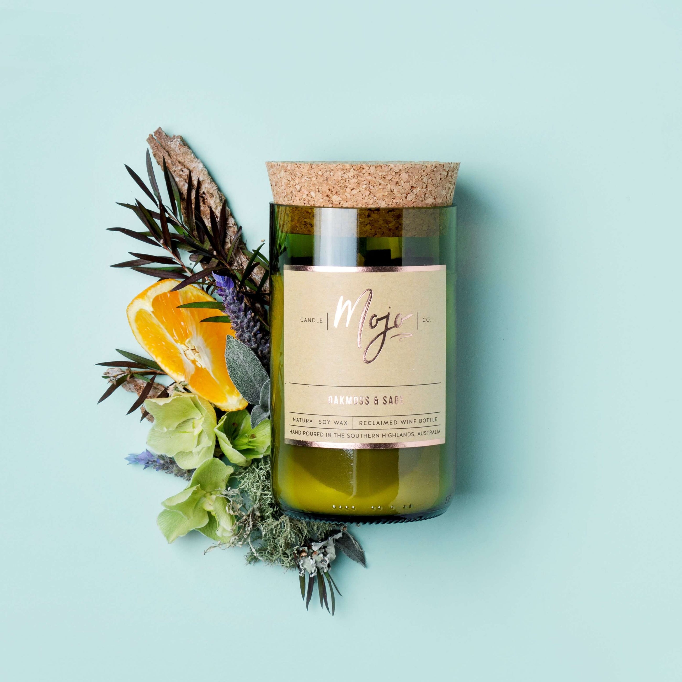 Oakmoss & Sage - Wine bottle candle