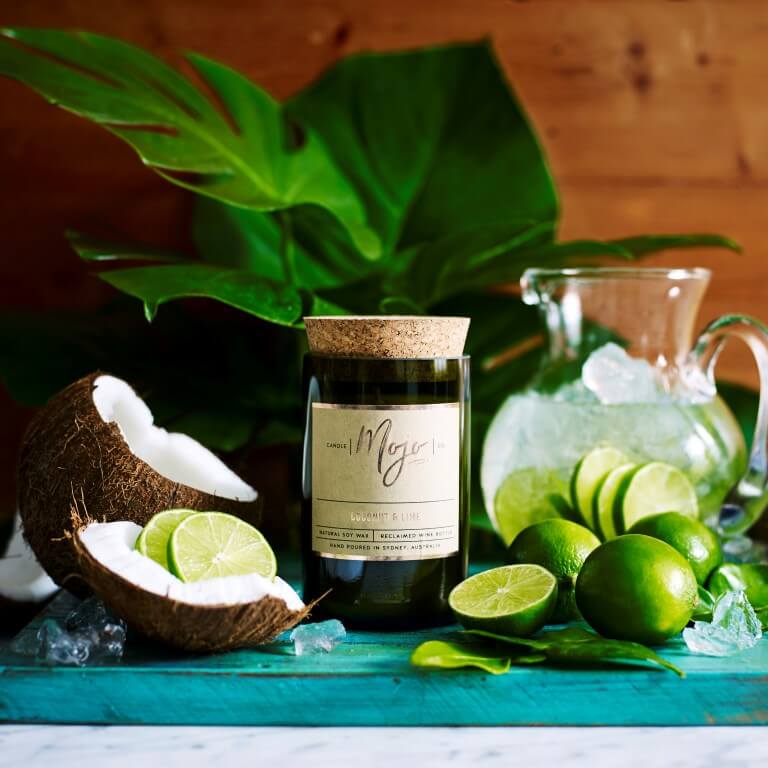 Coconut & Lime - Wine bottle candle