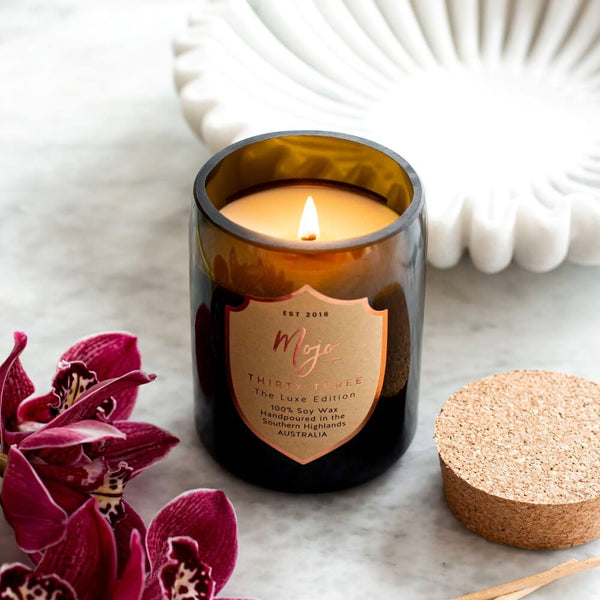 THIRTY THREE Luxe Edition Reclaimed Champagne Bottle Soy Wax